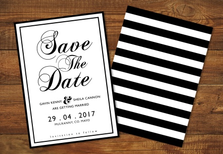 Monochrome Theme Wedding Invite